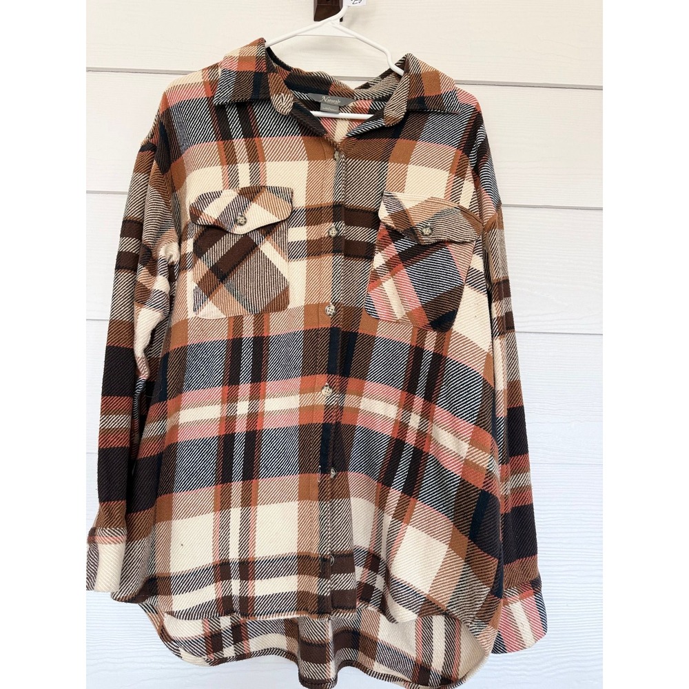 #B-28- Naturals Sz L Flannel Shacket